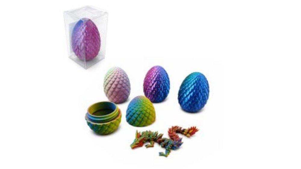 Mystery Dragon Egg with 13cm Articulated Dragon – Random Colour | Fidget Collectible Toy