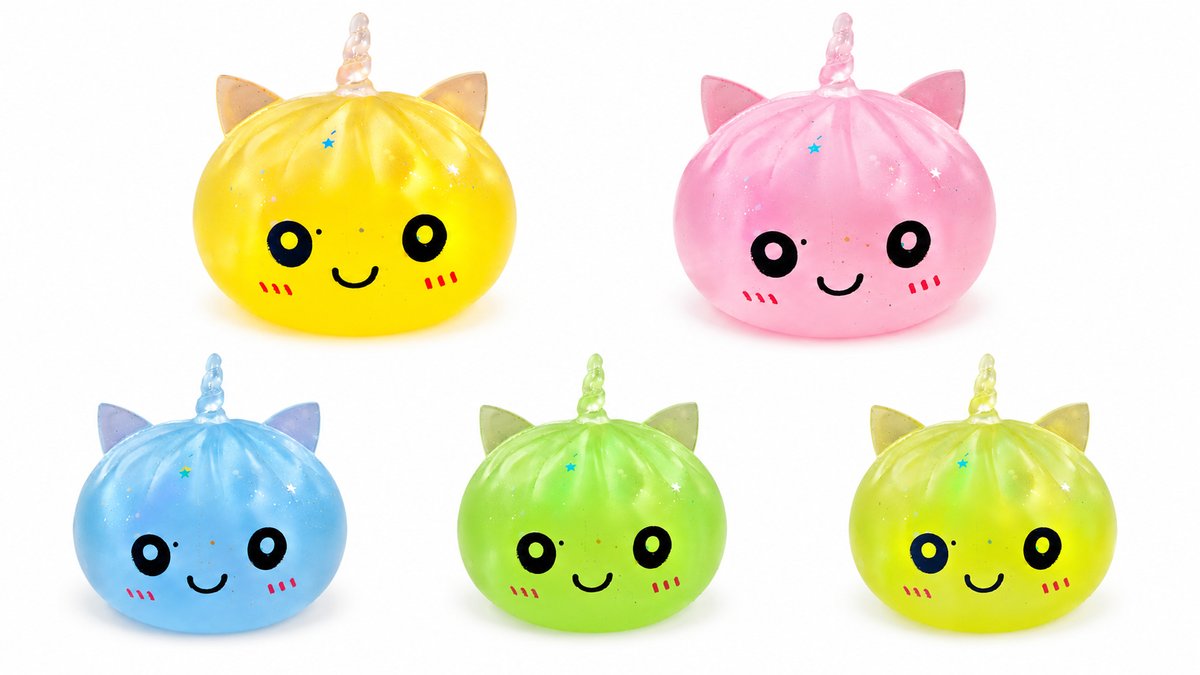 Mystery Squishy Dumpling unicorn edition with light inside– Viral TikTok Fidget Toy (Random Choice)