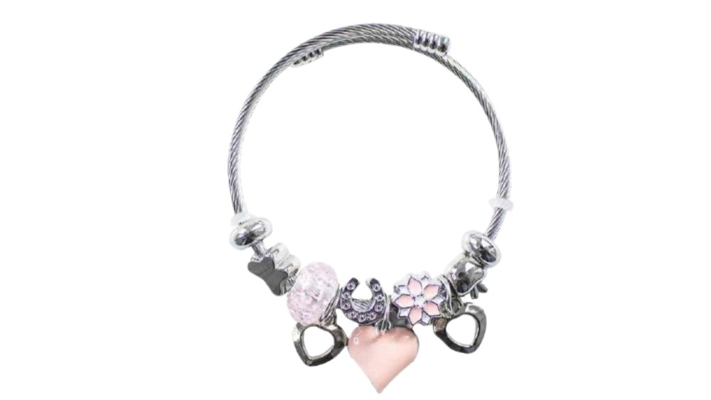 💫 Pandora Style Bracelet – pink heart