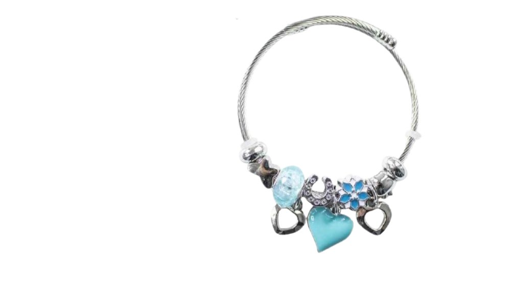 💫 Pandora Style Bracelet – light blue heart