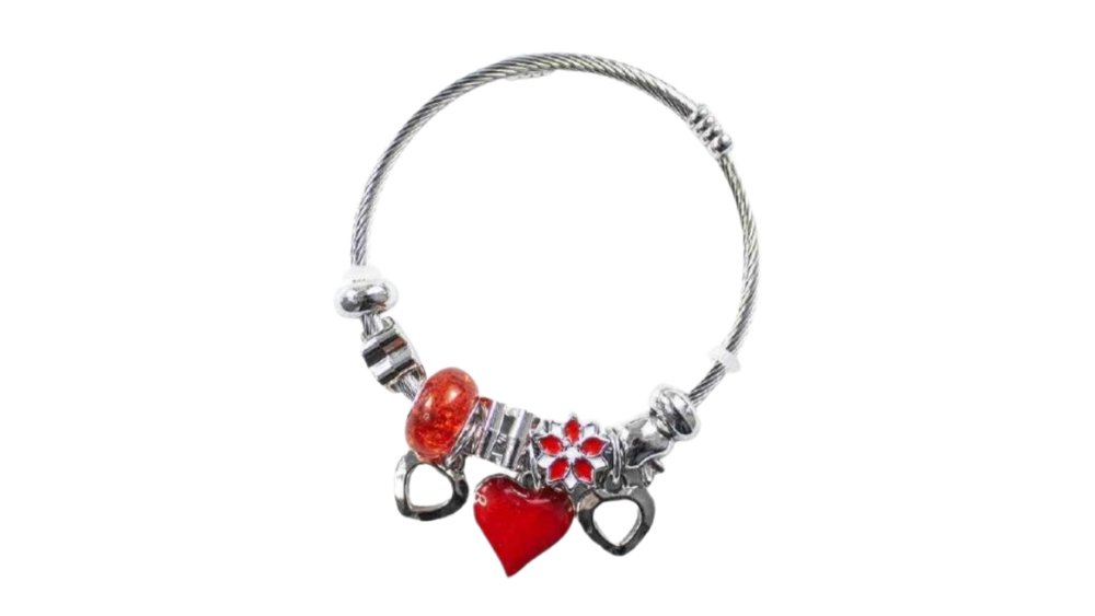 💫 Pandora Style Bracelet – red heart