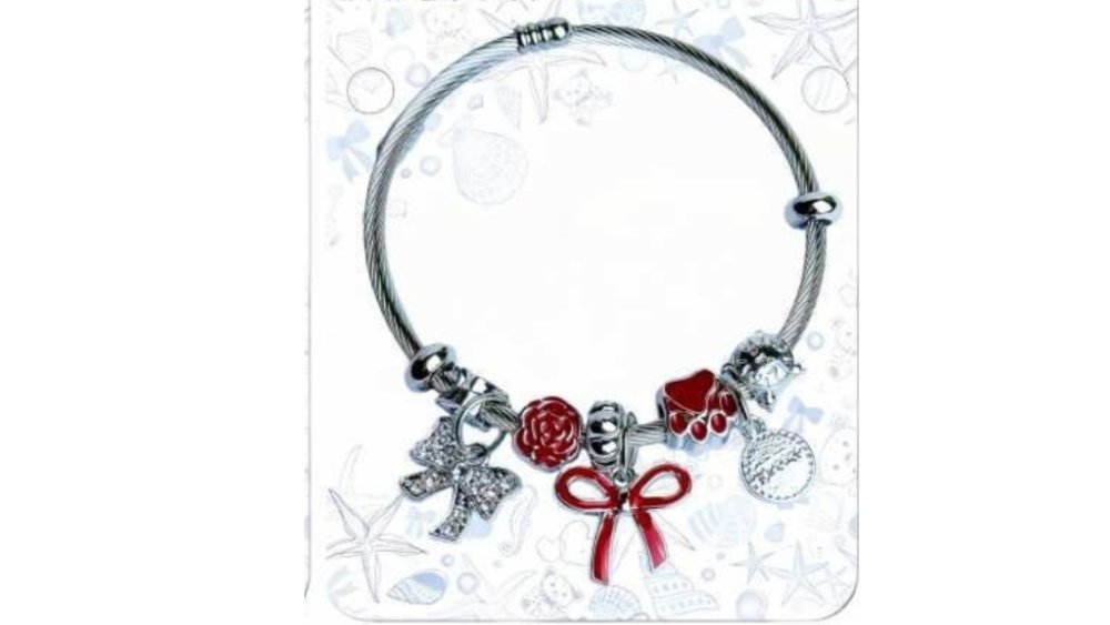 💫 Pandora Style Bracelet – red bow