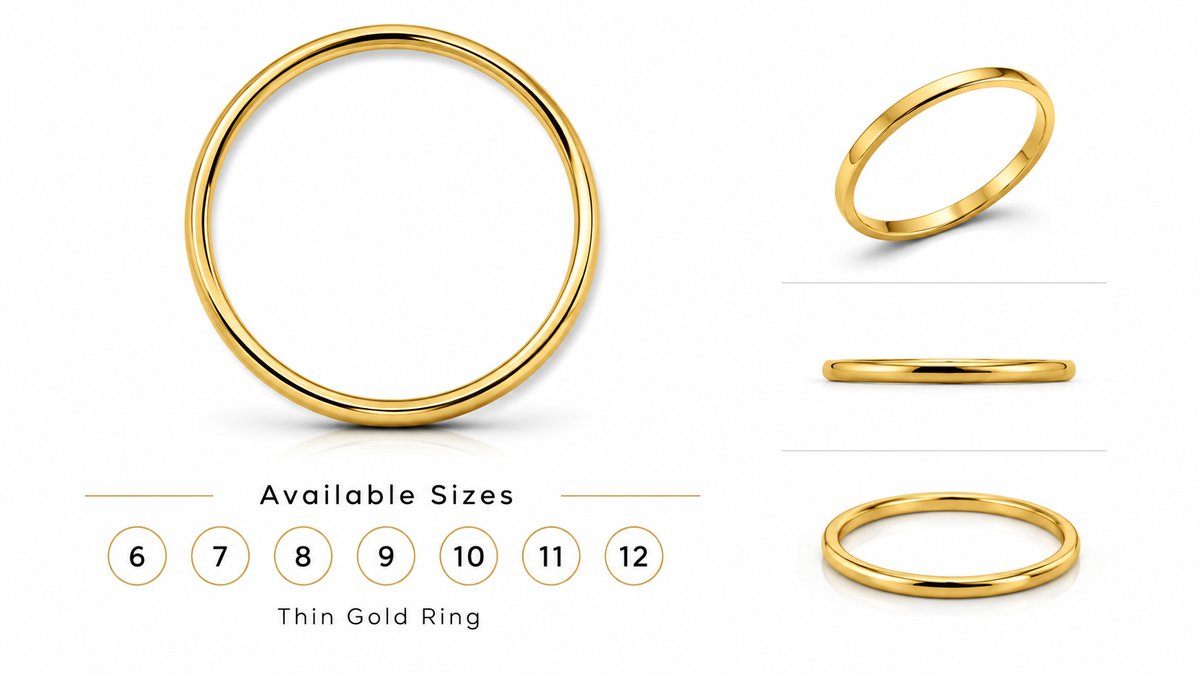 Thin Gold Stainless Steel Ring