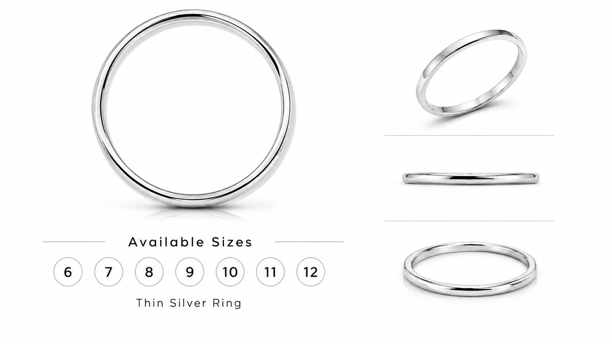 Thin Silver Stainless Steel Ring