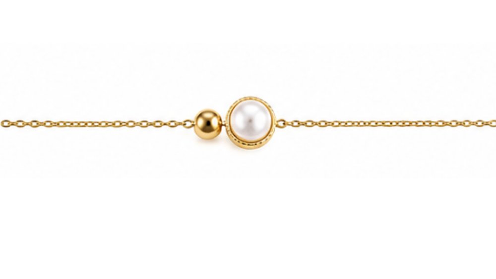 Stainless Steel Pearl Bead Bracelet – Gold