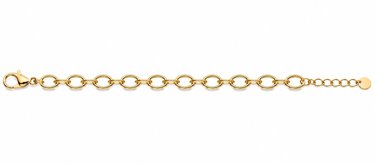 Stainless Steel Oval Link Chain Bracelet gold