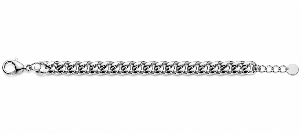 Stainless Steel Curb Chain Bracelet silver
