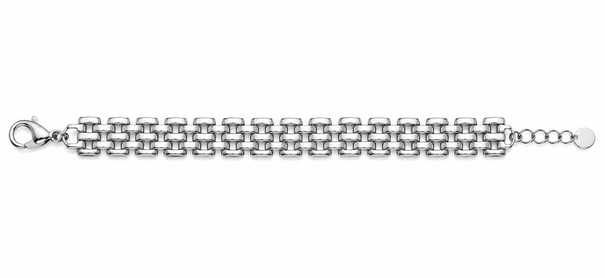 Stainless Steel Woven Link Bracelet silver