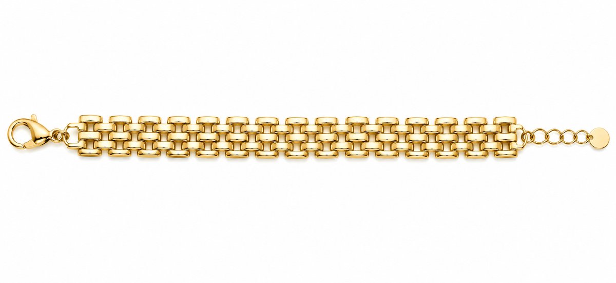 Stainless Steel Woven Link Bracelet gold