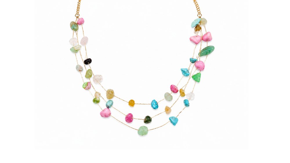 Multi-Strand Colourful Stone Bead Necklace
