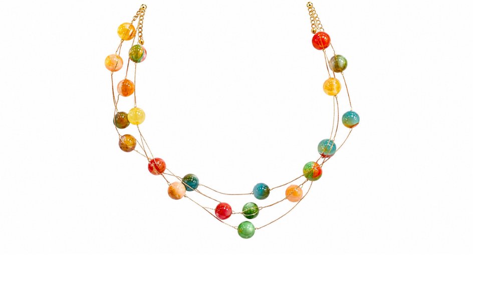 Colourful Multi-Strand Beaded Necklace