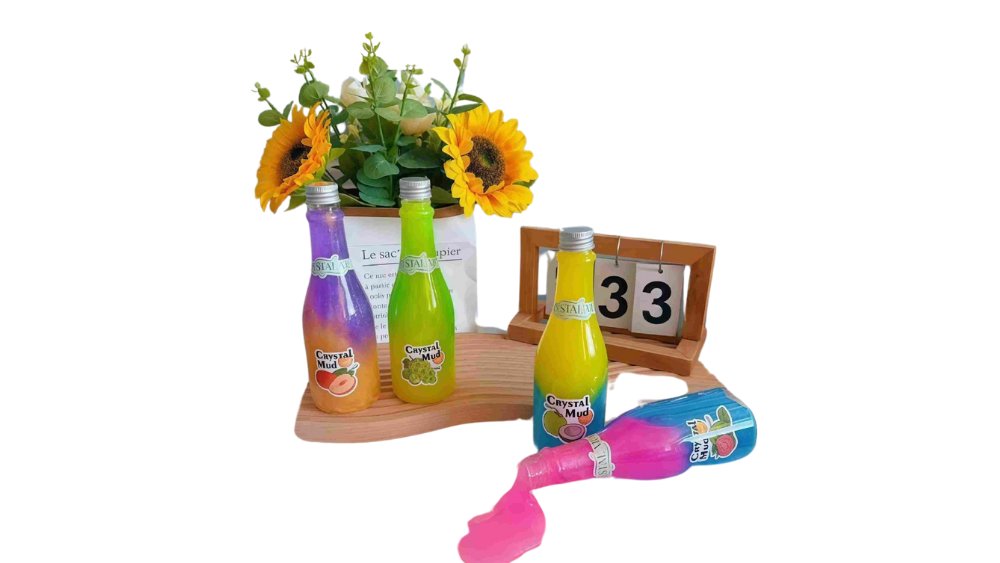 Crystal Mud Fruit Bottle Slime – Colourful Stretchy Sensory Toy for Kids