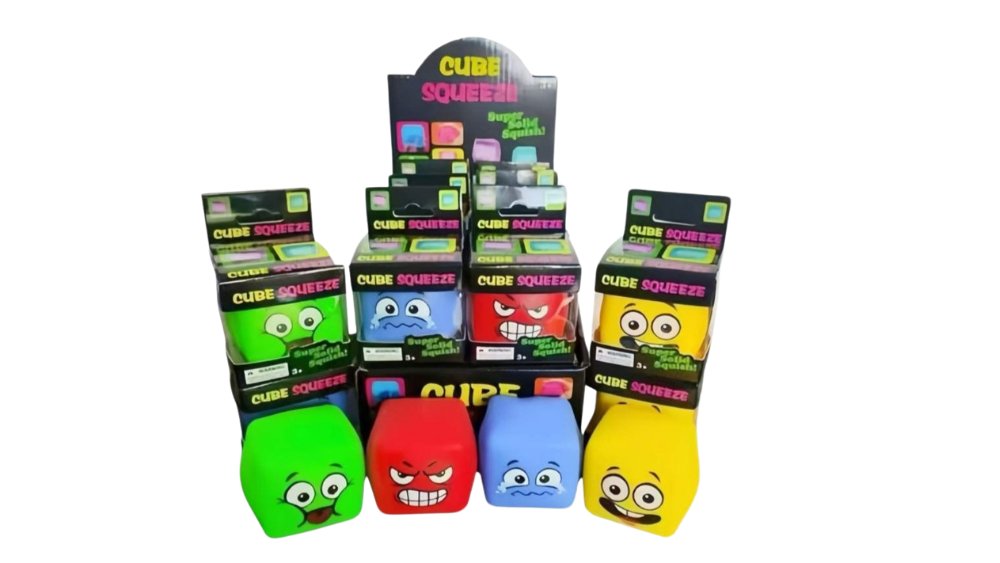 Cube Squeeze – Funny Face Squishy Stress Relief Fidget Toy