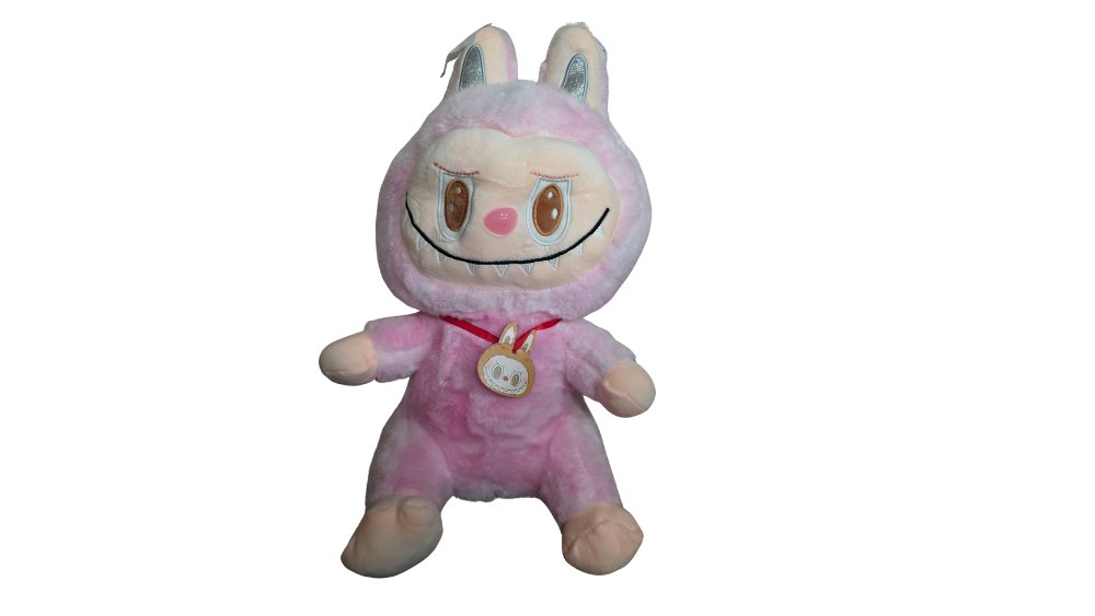 Pink Labubu Style Plush Toy 40cm – Cute Bunny Monster Soft Teddy
