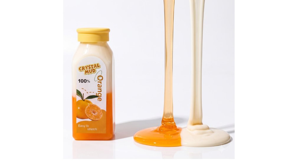 Crystal Mud Orange Slime Bottle – Stretchy Sensory Toy