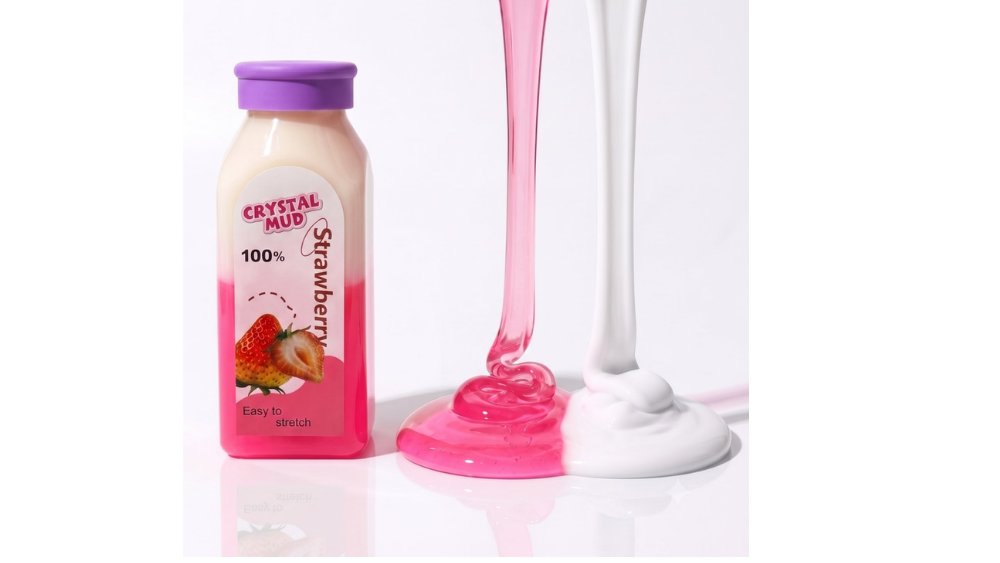 Crystal Mud Strawberry Slime Bottle – Stretchy Sensory Toy