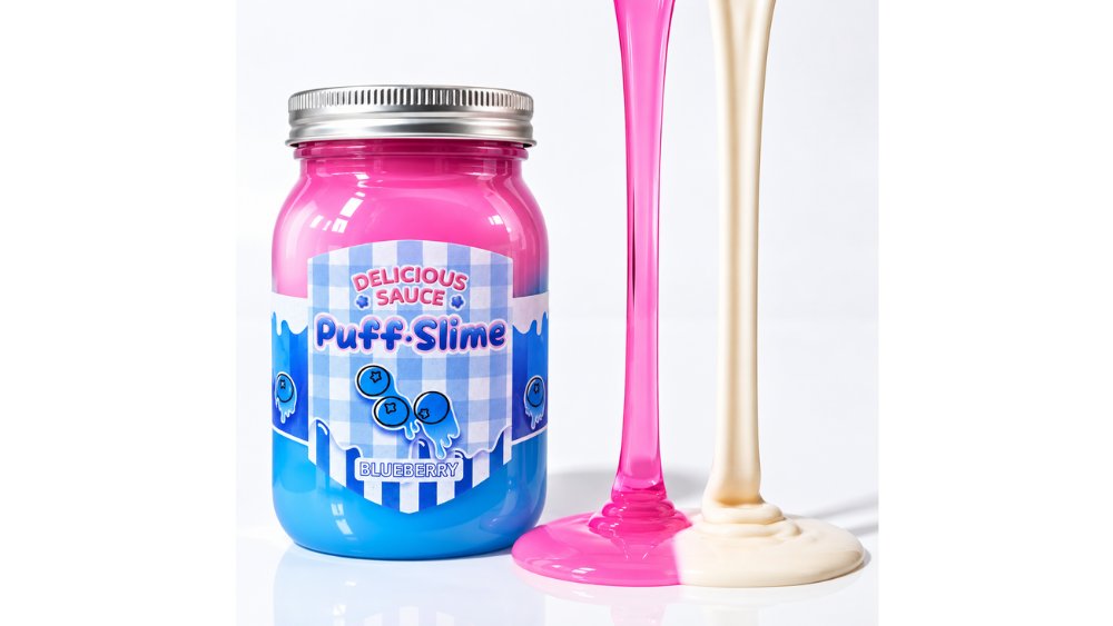 Puff Slime blueberries Delicious Sauce – Colourful Sensory Slime Toy for Kids