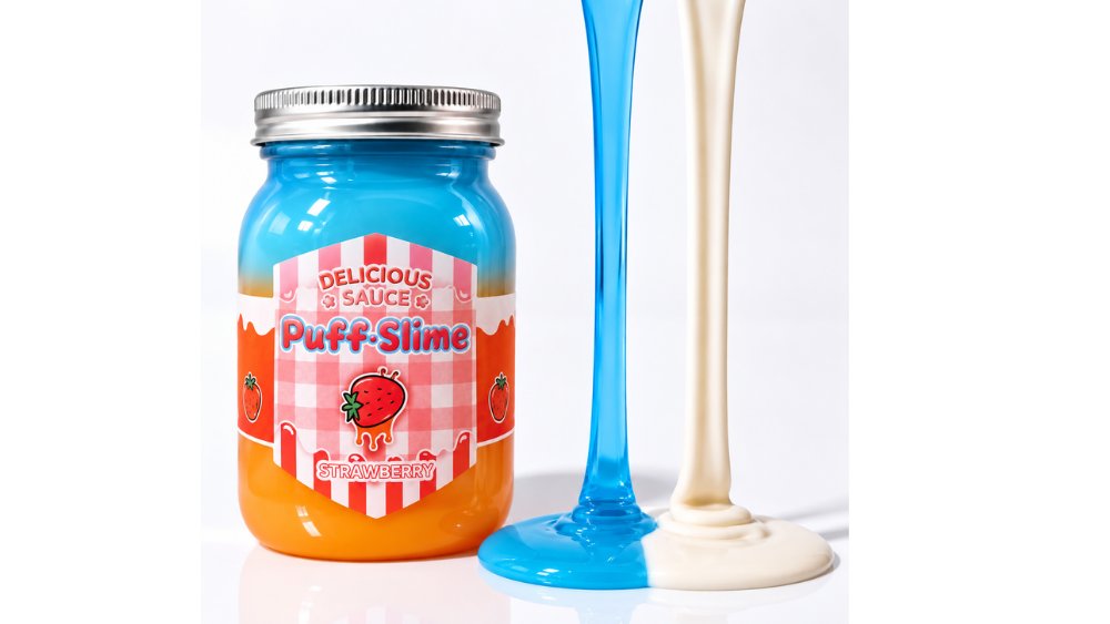 Puff Slime strawberry Delicious Sauce – Colourful Sensory Slime Toy for Kids