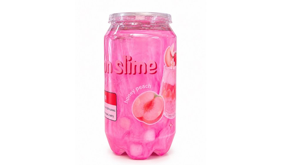 Honey peach Juice Bubble Slime – Glitter Sensory Slime Toy for Kids