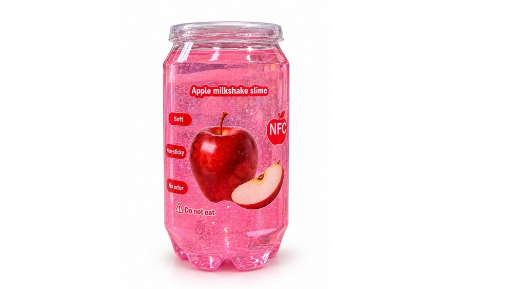 Apple Juice Bubble Slime – Glitter Sensory Slime Toy for Kids