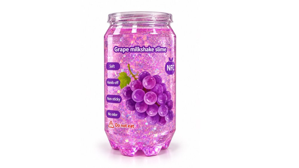 Grapes Juice Bubble Slime – Glitter Sensory Slime Toy for Kids