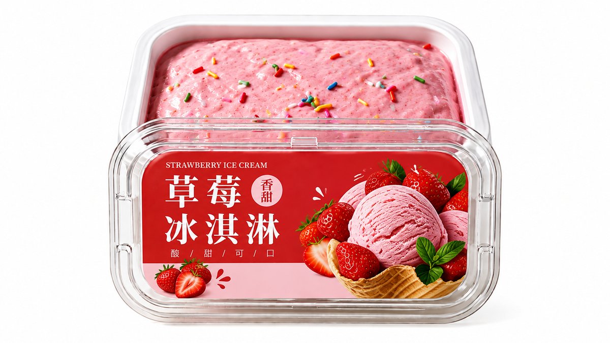Strawberry ice Cream Tub Soft Slow Rise Squishy