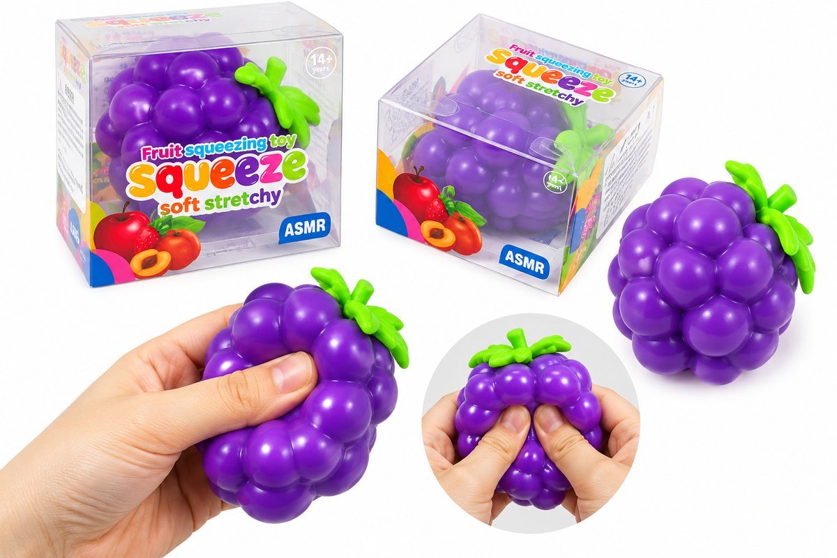 Grape Soft Stretchy Squishy – ASMR Stress Relief Squeeze Toy