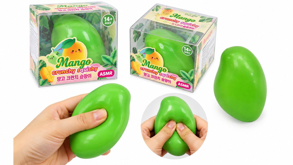 Crunchy Mango Squishy – ASMR Sensory Squeeze Toy
