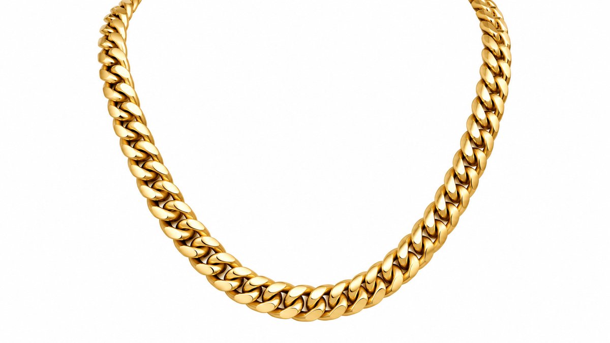 Stainless Steel Gold Cuban Link Chain Necklace – Unisex