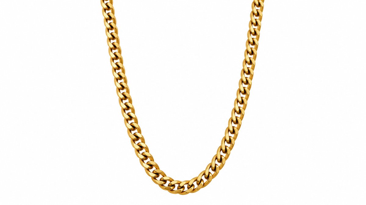 Stainless Steel Gold Cuban Link Chain Necklace – Slim Unisex Design