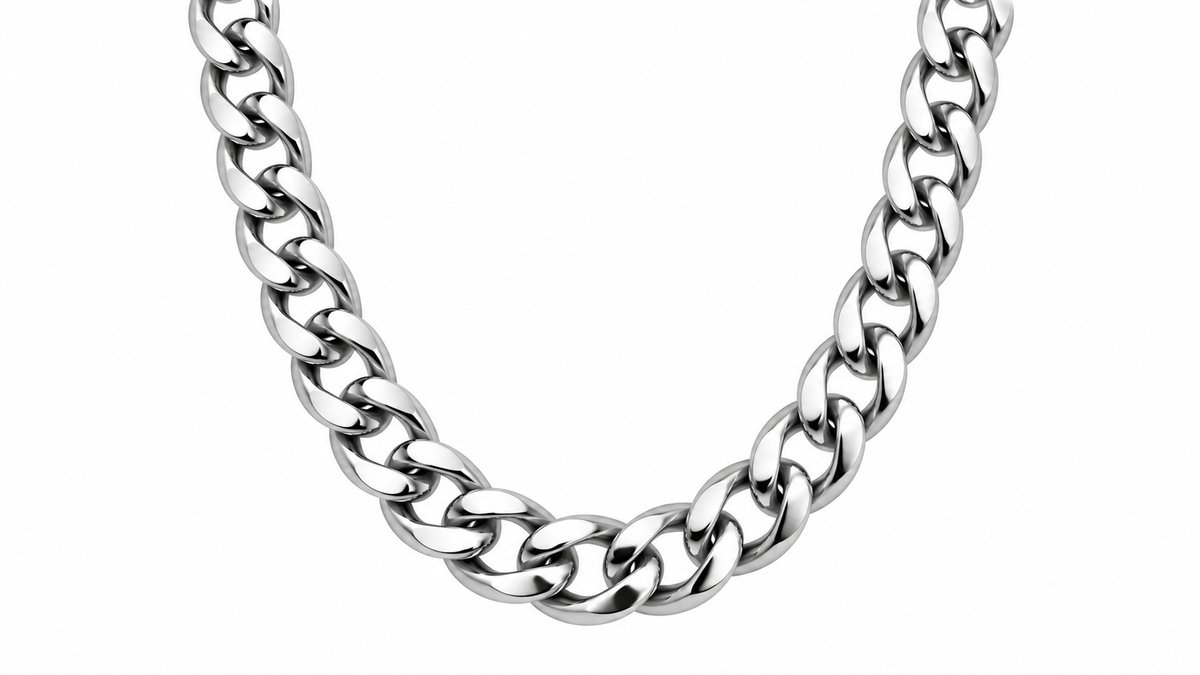 Stainless Steel Silver Chunky Curb Chain Necklace – Unisex
