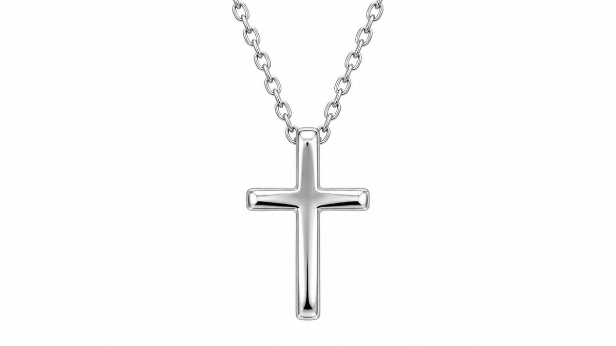 Stainless Steel Silver Minimalist Cross Pendant Necklace
