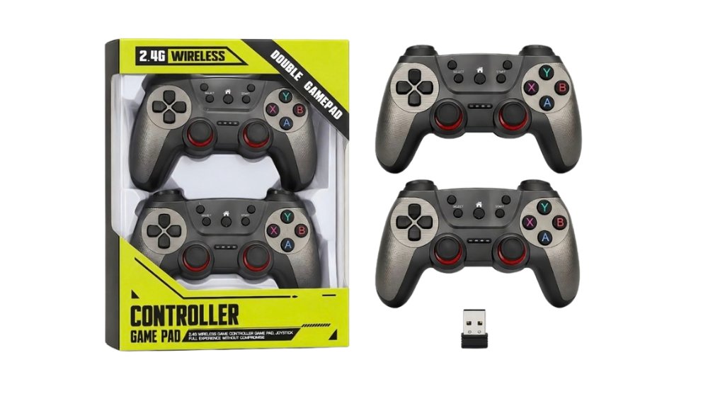 2.4G Wireless Double Gamepad Controllers – 2 Players with USB Receiver