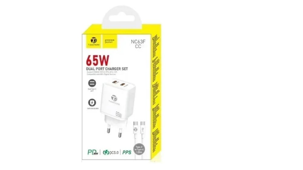 Fast Phone Charger Type C- Type C 65W