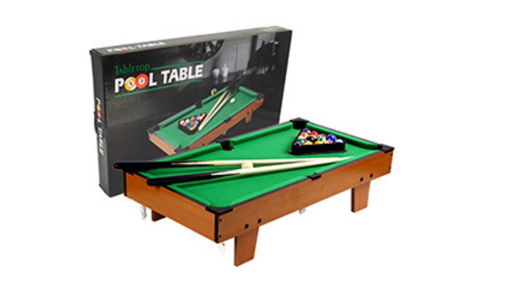 Tabletop Mini Pool Table Set with Cues, Balls & Accessories