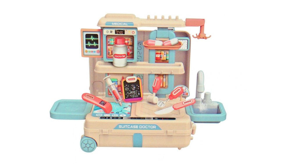 3-in-1 Kids Doctor Suitcase Pretend Play Medical Set with Accessories