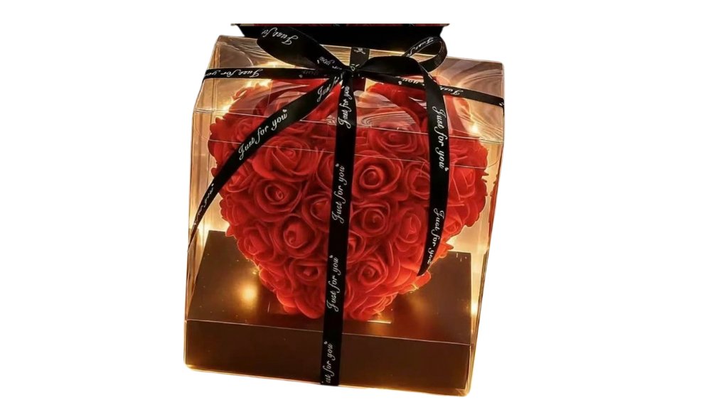 LED Rose mini Heart Gift Box – Red Forever Roses with Lights