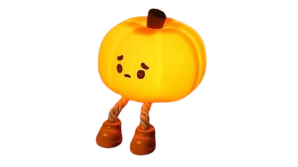 Cute Pumpkin Squishy LED Lamp – Soft Silicone Night Light