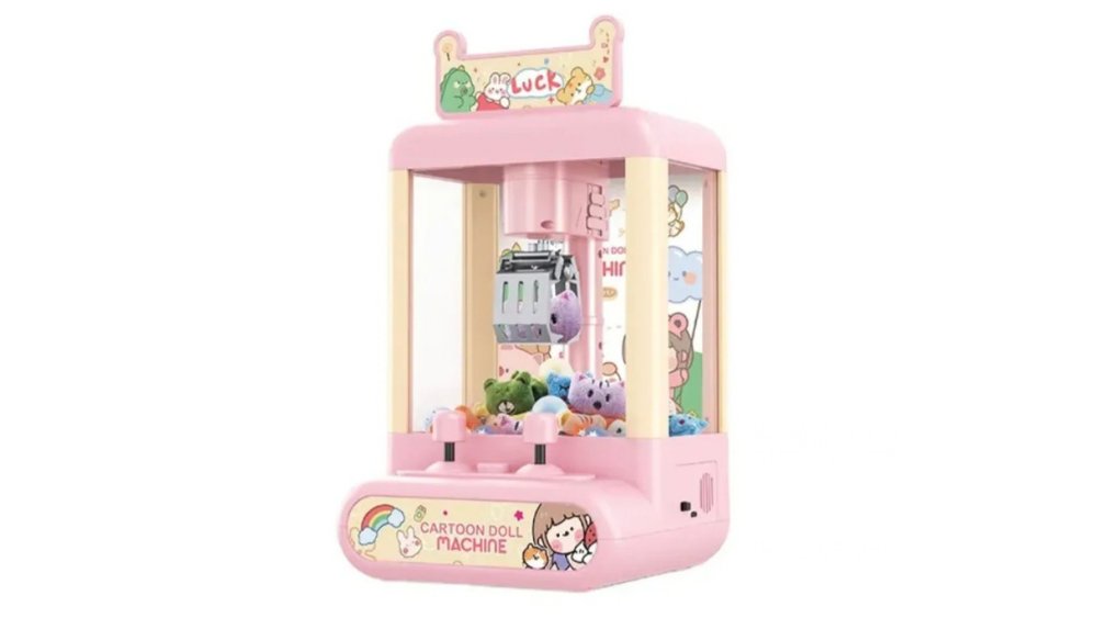 Mini Claw Machine with Plush Toys – Pink Arcade Grabber Game
