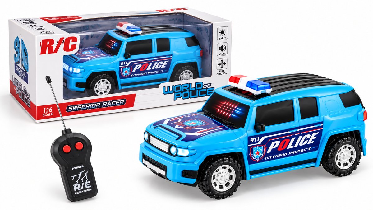 R/C Police SUV 1:16 with Remote Control, Lights & Sounds