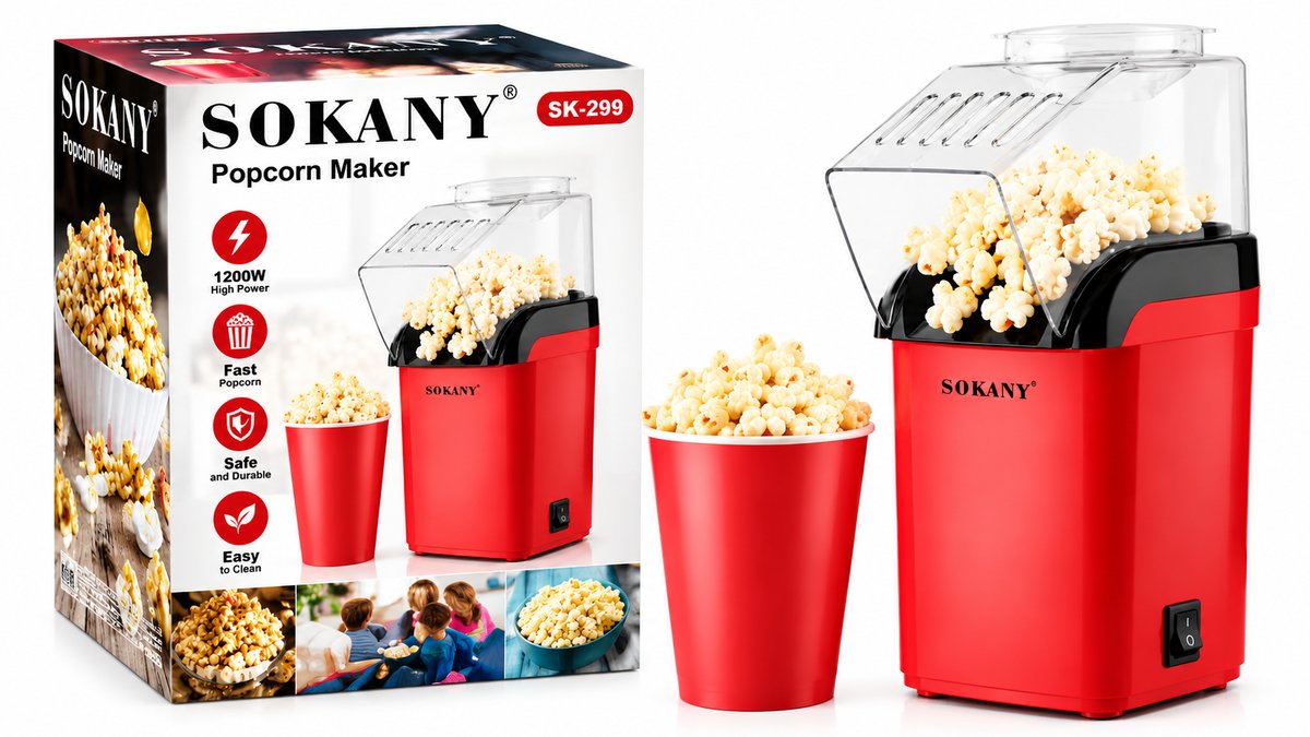SOKANY SK-299 1200W Electric Popcorn Maker