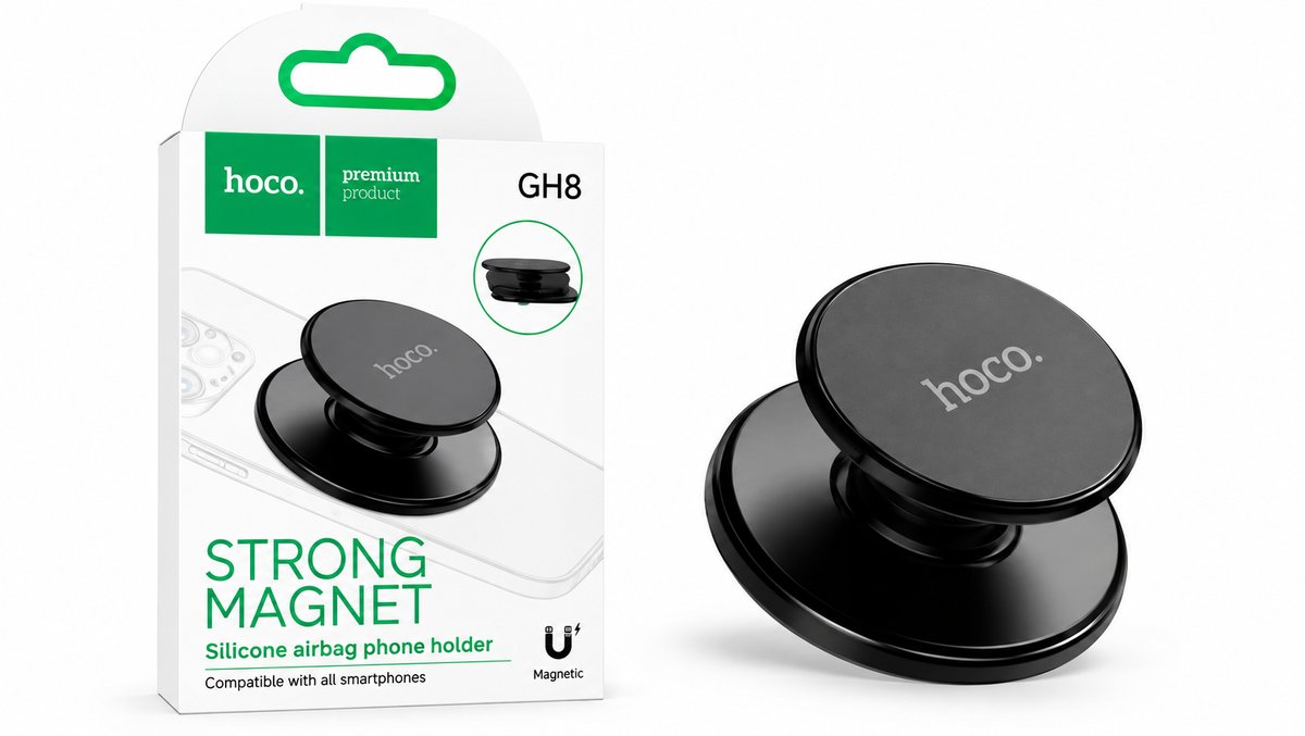 HOCO GH8 Magnetic Phone Grip & Stand – Black