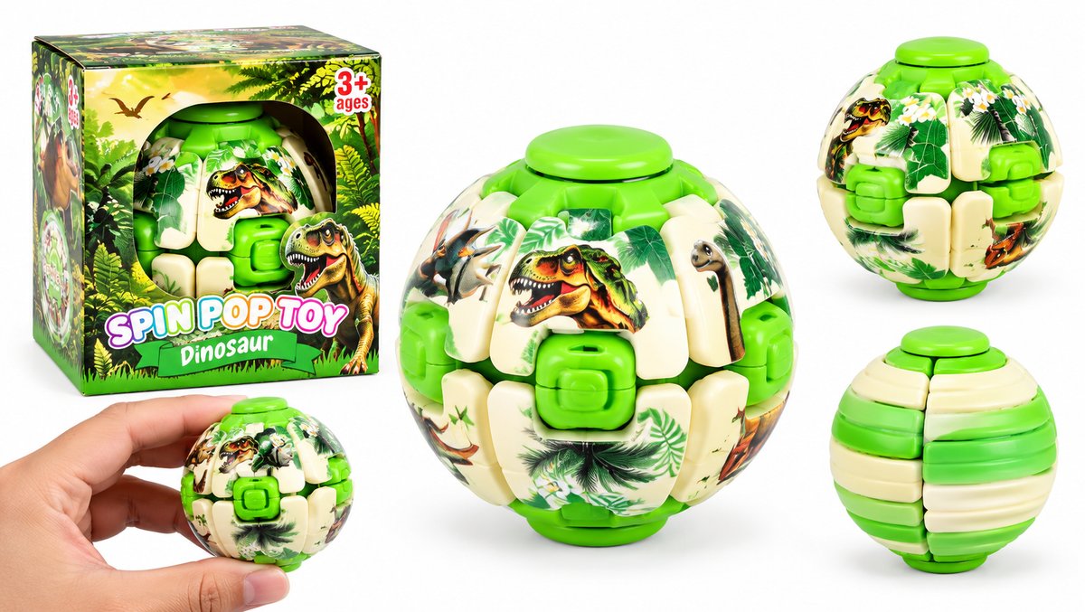 Dinosaur Spin Pop Fidget Ball