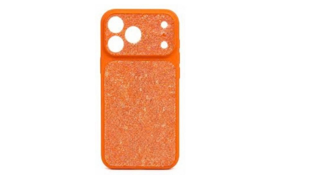 Glitter Phone Case with Full Camera Protection – Orange 18 pro max