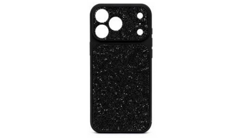 Glitter Phone Case with Full Camera Protection – black 18 pro max
