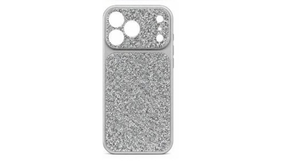 Glitter Phone Case with Full Camera Protection – Silver 18 pro max