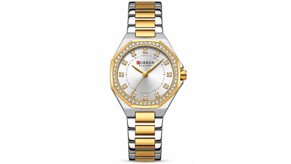 CURREN Blanche Two-Tone Women’s Watch with Crystal Bezel