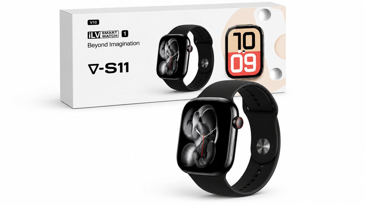 iLV V-S11 Smart Watch with Black Silicone Strap