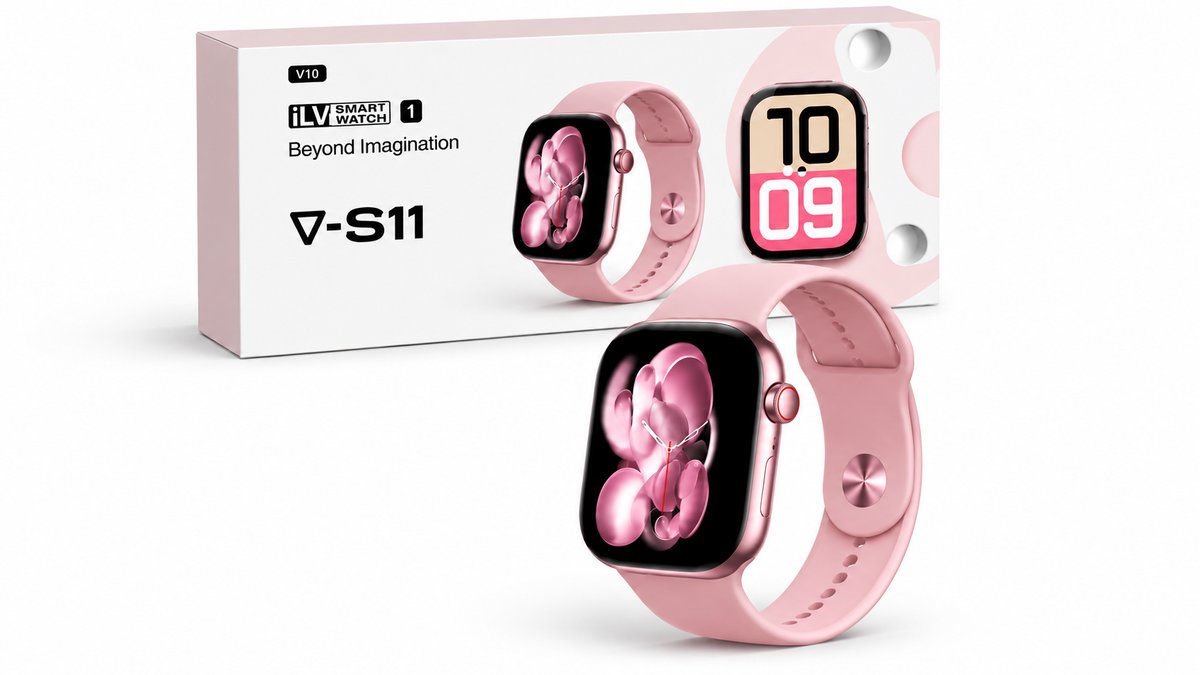 iLV V-S11 Pink Smart Watch with Silicone Strap