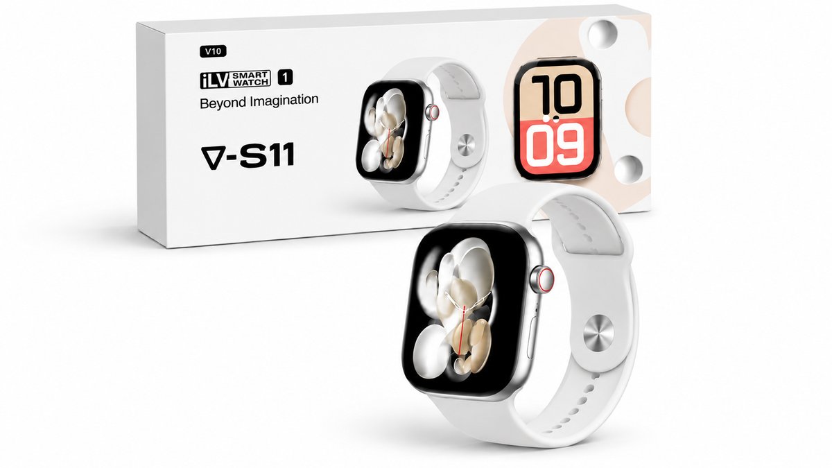 iLV V-S11 White Smart Watch with Silicone Strap
